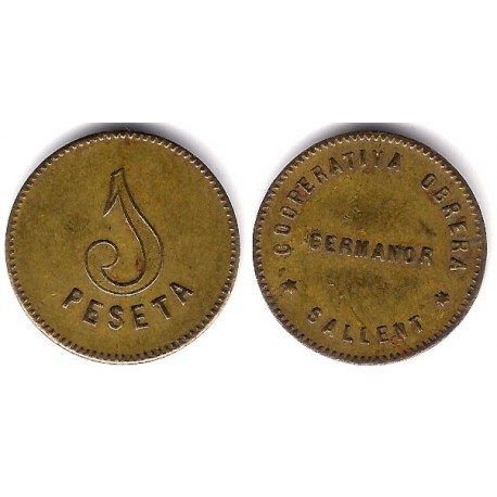 Cooperativa Obrera Germanor. Sallent. 1 Peseta (MBC)