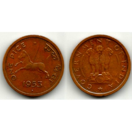 (1.4) India. 1953. 1 Pice (MBC)