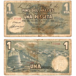 Pins del Vallés. 1937. 1 Peseta (BC)