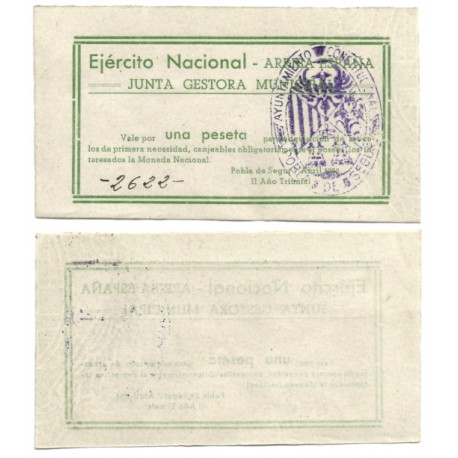 Junta Gestora Municipal de Pobla de Segur. 1 Peseta (EBC)