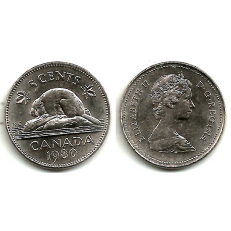 (60.2) Canadá. 1980. 5 Cents (SC)