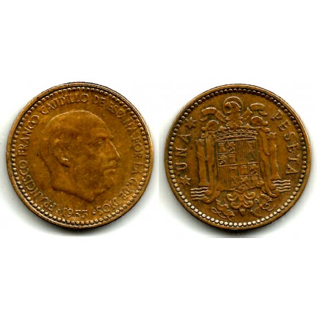 Estado Español. 1953*(19-56). 1 Peseta (BC) Defecto o Variante