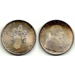 (83.1) Ciudad del Vaticano. 1963. 500 Lira (SC) (Plata)