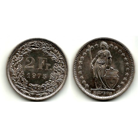 (21a.1) Suiza. 1975. 2 Francs (MBC+)