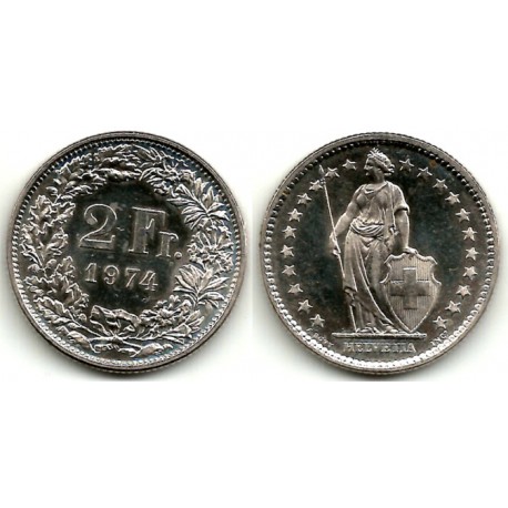 (21a.1) Suiza. 1974. 2 Francs (SC)