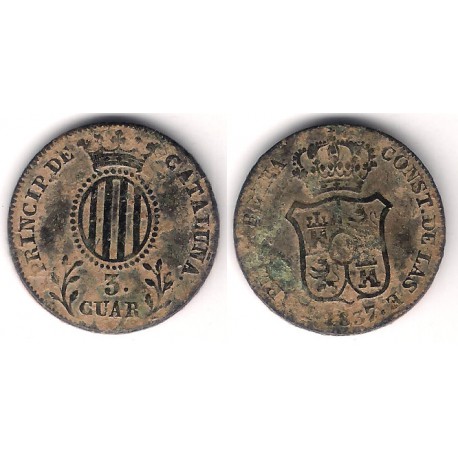 Isabel II. 1837. 3 Cuartos (BC-) Ceca de Cataluña