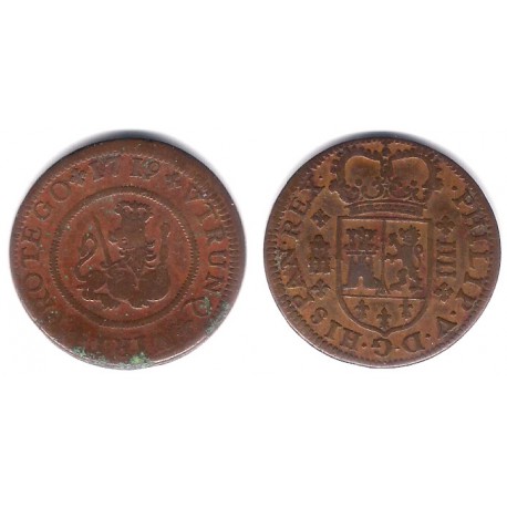 Felipe V. 1719. 4 Maravedi (BC+) Ceca de Segovia