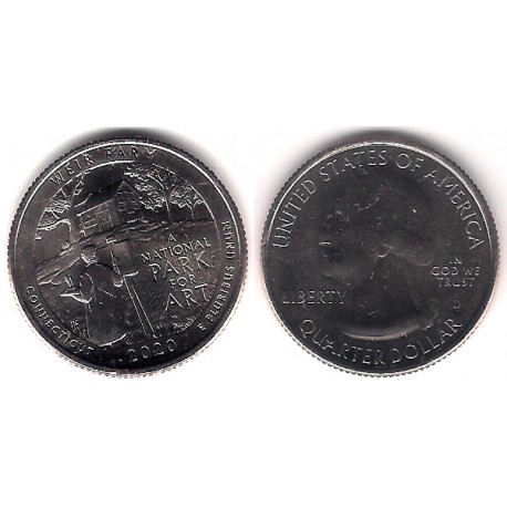Estados Unidos de América. 2020(D). Quarter Dollar (SC) Weir Farm