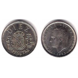 España. 1983. 10 Pesetas (EBC) Exceso de metal en torre derecha