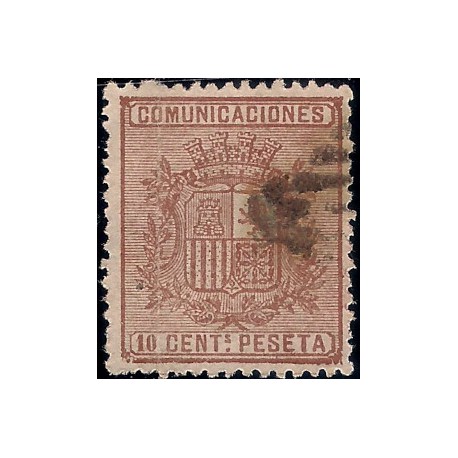 (153) 1874. 10 Céntimos. Escudo de España (Usado)