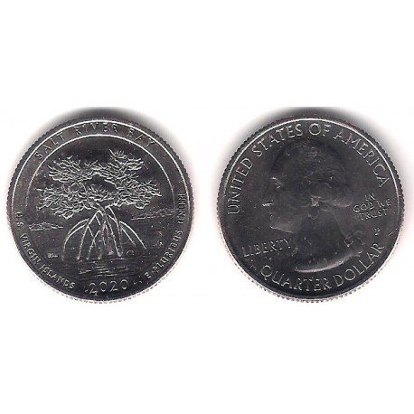 Estados Unidos de América. 2020(P). Quarter Dollar (SC) Salt River Bay