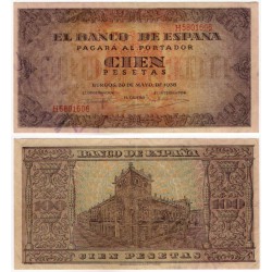 Estado Español. 1938. 100 Pesetas (MBC+) Serie H