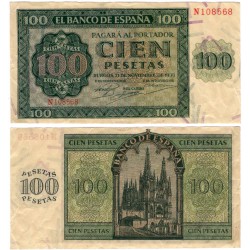 Estado Español. 1936. 100 Pesetas (MBC-) Serie N
