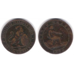 Gobierno Provisional. 1870. 5 Céntimos (MBC-) Ceca de Barcelona OM