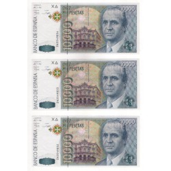 España. 1992. 10000 Pesetas (x3) (SC) Trío Correlativo