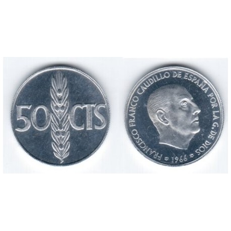 Estado Español. 1966*(19-74). 50 Céntimos (Proof)