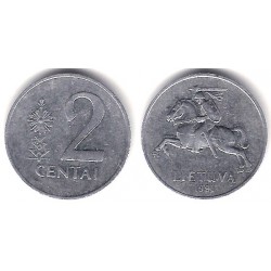 (86) Lituania. 1991. 2 Centas (MBC)