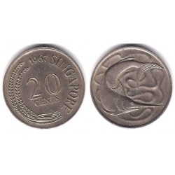 (4) Singapur. 1967. 20 Cents (MBC)