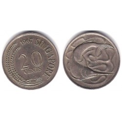 (4) Singapur. 1967. 20 Cents (MBC)