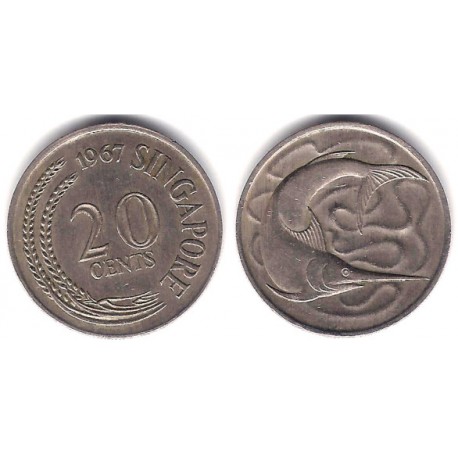 (4) Singapur. 1967. 20 Cents (MBC)