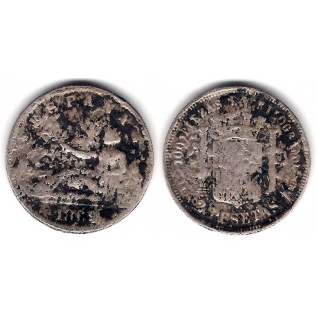 Gobierno Provisional. 1869. 2 Pesetas (RC) Ceca de Madrid SN-M. Falsa de época