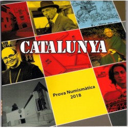 Catalunya. 2018. Cartera + 2 Euro (Pack conjunto) Pruebas de Euro