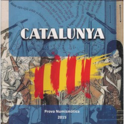 Catalunya. 2015. Cartera + 2 Euro (Pack conjunto) Pruebas de Euro