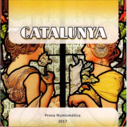 Catalunya. 2017. Cartera + 2 Euro (Pack conjunto) Pruebas de Euro