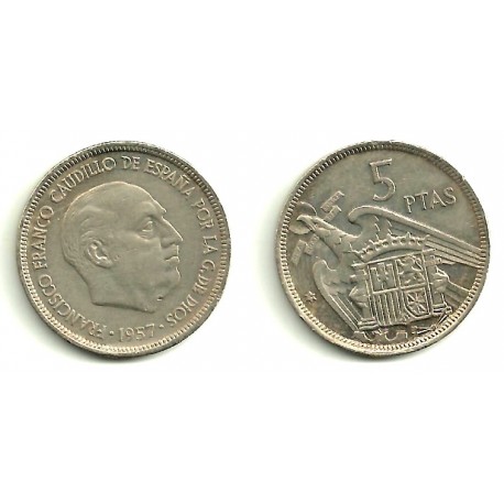 Estado Español. 1957*(75). 5 Pesetas (BC)