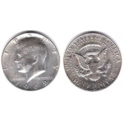 (202a) Estados Unidos de América. 1969(D). Half Dollar (MBC+) (Plata)