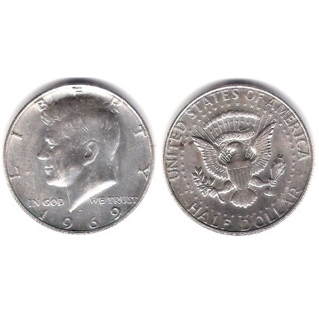(202a) Estados Unidos de América. 1969(D). Half Dollar (MBC+) (Plata)