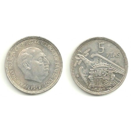 Estado Español. 1957*(74). 5 Pesetas (EBC)