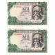 Estado Español. 1971. 1000 Pesetas (x2) (EBC+) Serie 4G. Pareja correlativa