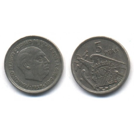 Estado Español. 1957*(71). 5 Pesetas (MBC)
