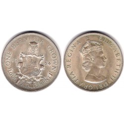 (14) Bermuda. 1964. 1 Crown (SC) (Plata)