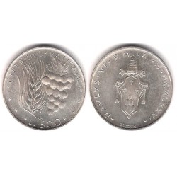 (123) Ciudad del Vaticano. 1976(XIV). 500 Lira (SC) (Plata)