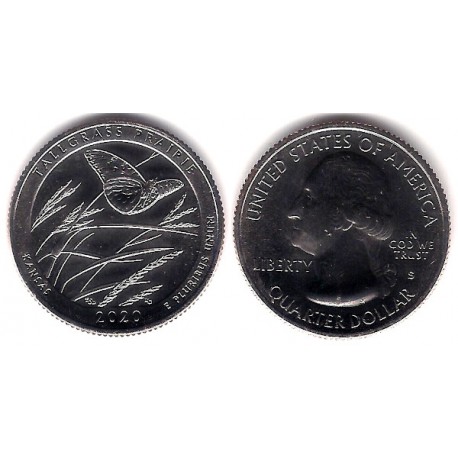 Estados Unidos de América. 2020(S). Quarter Dollar (SC) Tallgrass Prairie