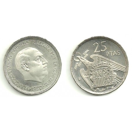 Estado Español. 1957*(72). 25 Pesetas (Proof)
