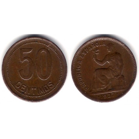España (II República). 1937*(--4). 50 Céntimos (MBC-)