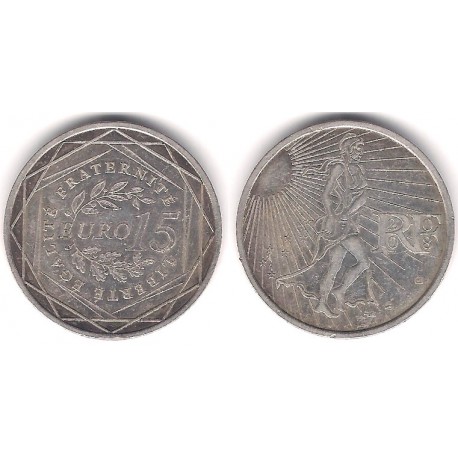 Francia. 2008. 15 Euro (BC+) (Plata)