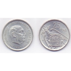 Estado Español. 1957*(71). 25 Pesetas (SC)