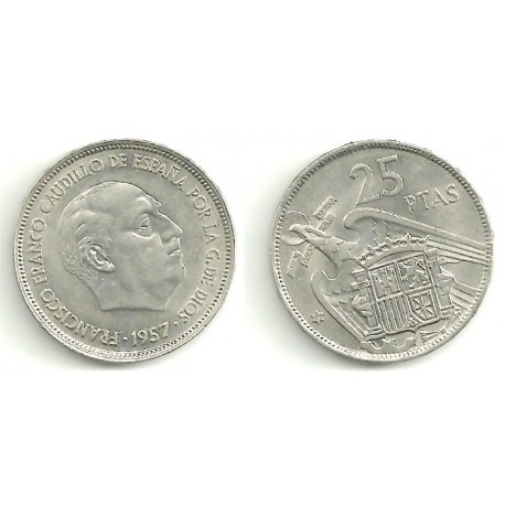 Estado Español. 1957*(69). 25 Pesetas (EBC)