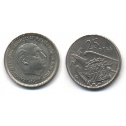 Estado Español. 1957*(66). 25 Pesetas (EBC)