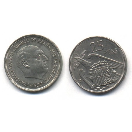 Estado Español. 1957*(66). 25 Pesetas (EBC)