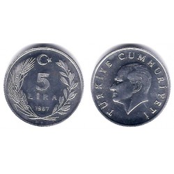 (963) Turquía. 1987. 5 Lira (SC)