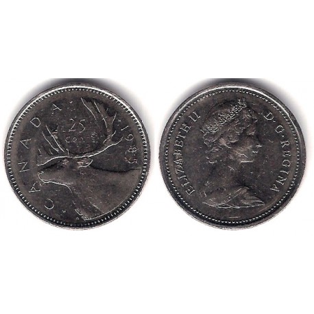 (74) Canadá. 1985. 25 Cents (MBC)