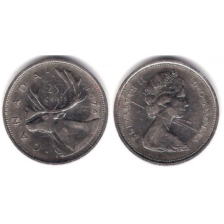 (62b) Canadá. 1974. 25 Cents (MBC)