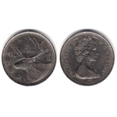 (62b) Canadá. 1969. 25 Cents (MBC)