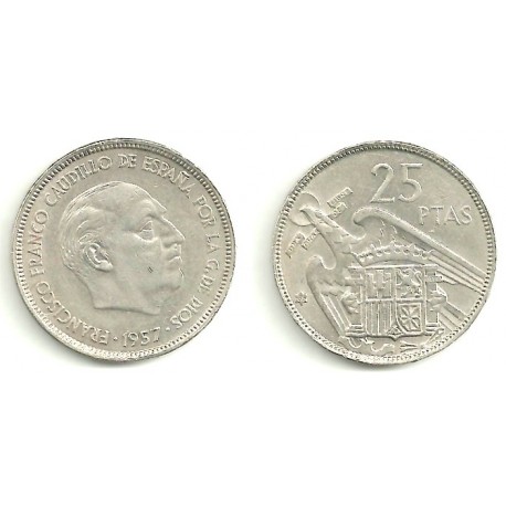 Estado Español. 1957*(65). 25 Pesetas (MBC)