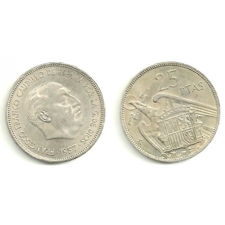 Estado Español. 1957*(65). 25 Pesetas (EBC)